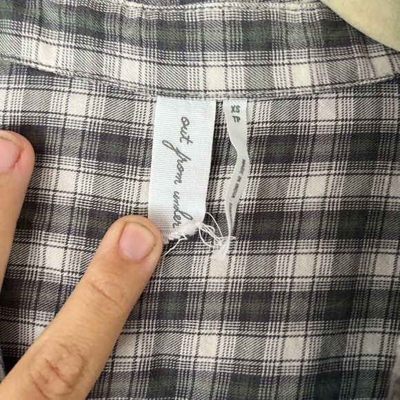 Urban Outfitters out from under blue striped Plaid Shirt - Picture 6 of 8